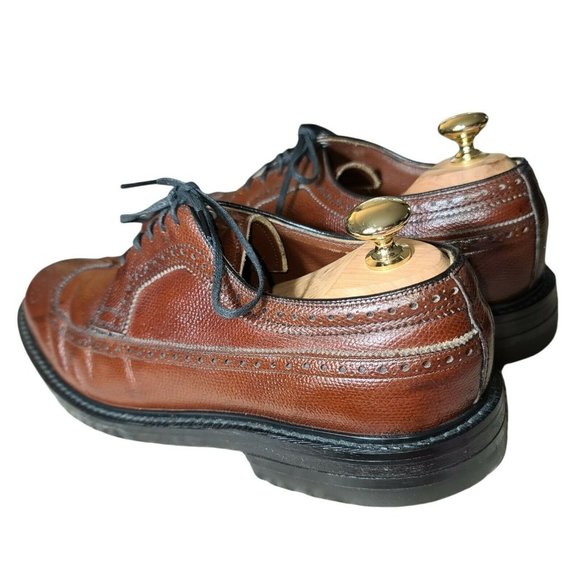 VINTAGE Stacy Adams Gunboats Full Pebble Grain Leather Wingtip 9.5 EEE - Picture 5 of 11